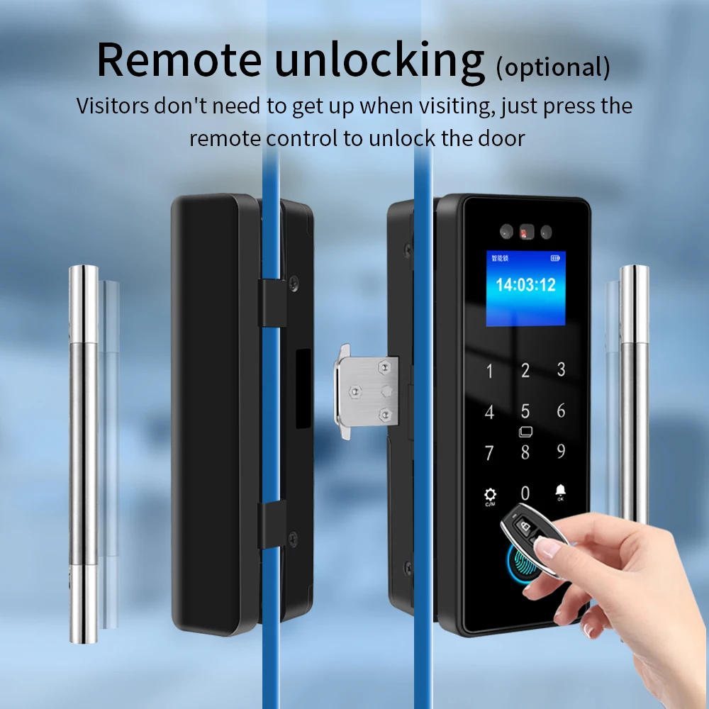 Imagem -05 - Tuya App-reconhecimento Facial Smart Glass Door Lock 3d Biométrico Desbloqueio de Impressão Digital Eletrônica Wi-fi Controle Remoto Móvel