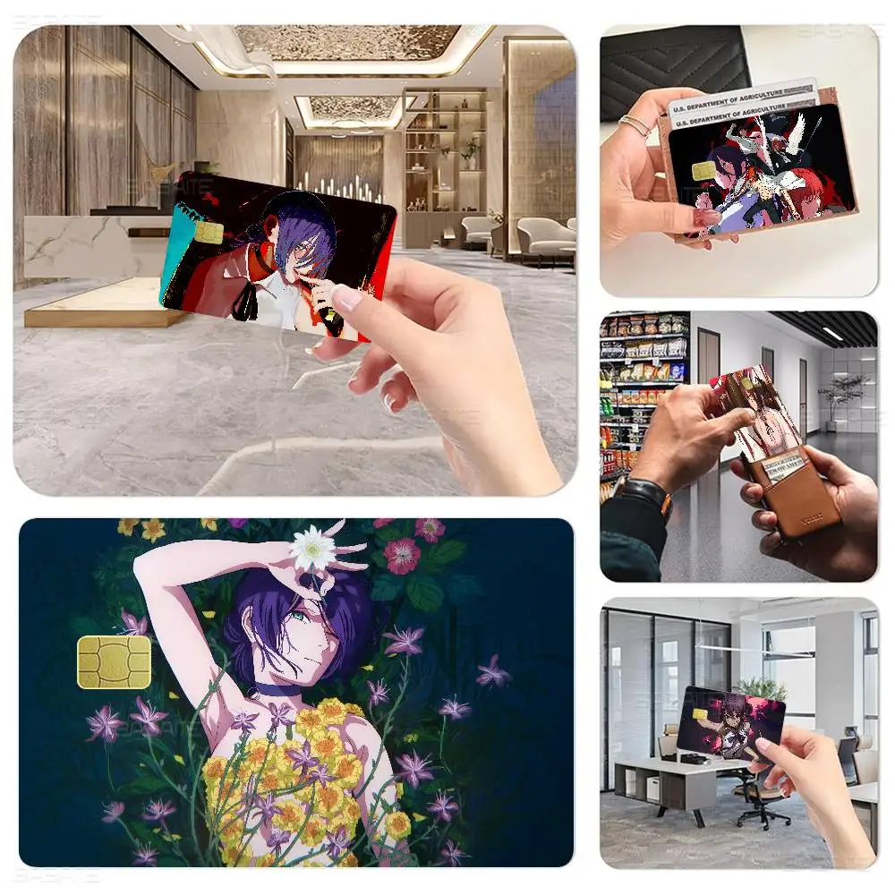 Chainsaw Man The Movie Reze Arc Fashion Matte Gold Silver Black Matte Film Skin Sticker Tape For Bank Credit Debit Card