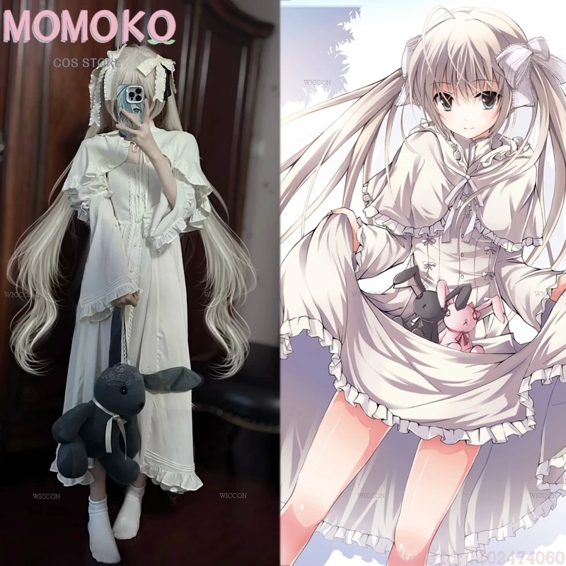 Yosuga No Kasugano Sora Cosplay Costume Wig Jirai kei White Dress Cape Kawaii Outfit Women Lolita Halloween Christmas Clothes