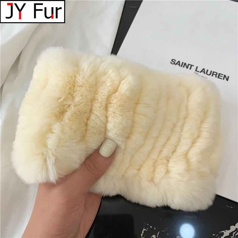 

Women real fur Handmade Stretch fur scarf Knit Genuine Rex Rabbit Fur Headbands Girls Natural Fur Ring Scarves Winter