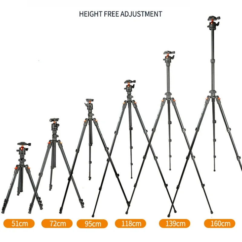 62.99 "camera Tripod, Used for DSLR Portable Aluminum Travel Tripod, with 360 ° Panoramic Ball Head Quick Release Camera Tripod