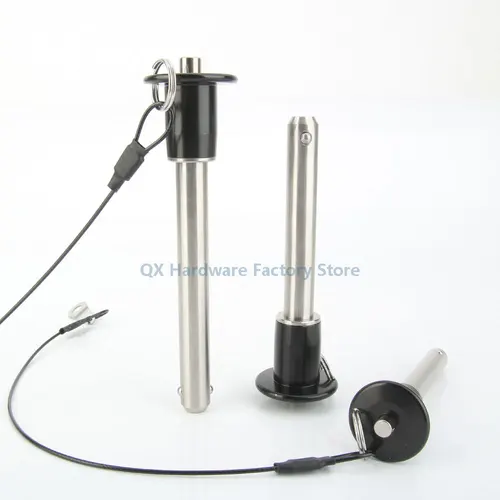 Pin de bloqueo de bola de liberación rápida con cuerda de sujeción para posicionamiento, manija de botón de bloqueo de resorte de acero inoxidable, QX011