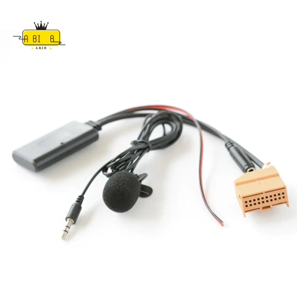 

ABIB -Car Bluetooth 5.0 Aux Cable Microphone Handsfree Mobile Phone Free Calling AV/AV2 Adapter For Q7 A6 A8 MMI-2G