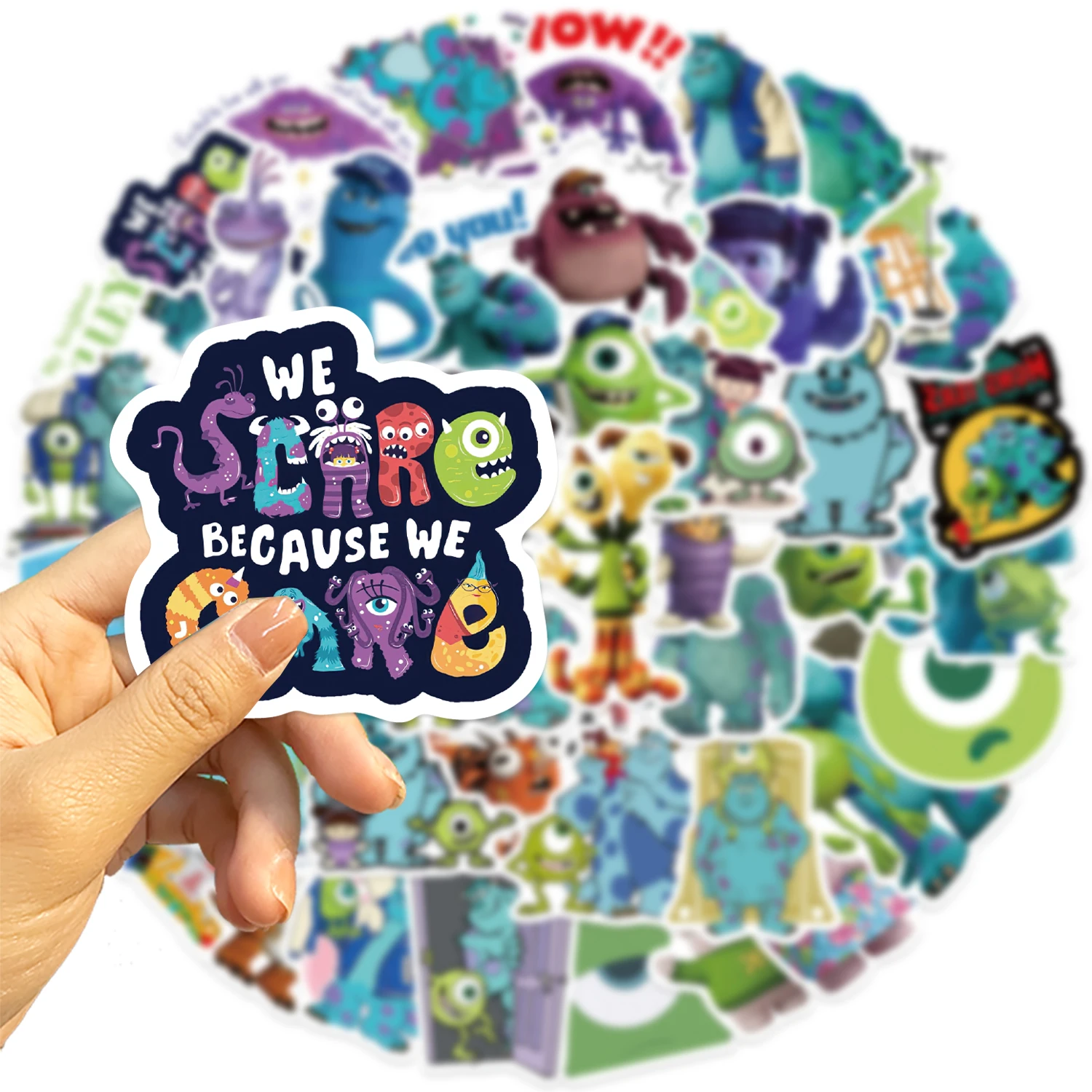 50PCS Disney Monster Inc Stickers Waterproof DIY Notebook Phone Skateboard Laptop Helmet Car Sticker Gifts Cartoon Decals Toys