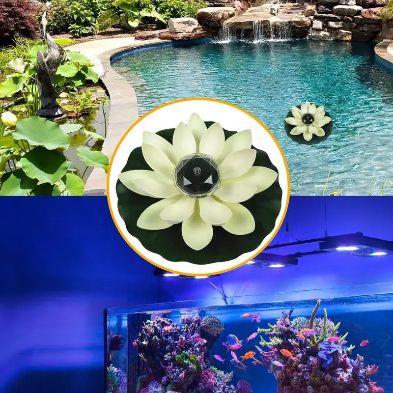 Lotus Floating Pool Lights Flower Pond Lights Flower Pond Lights For Beach Outdoor Decorations Swimming Pool Accessories Pond