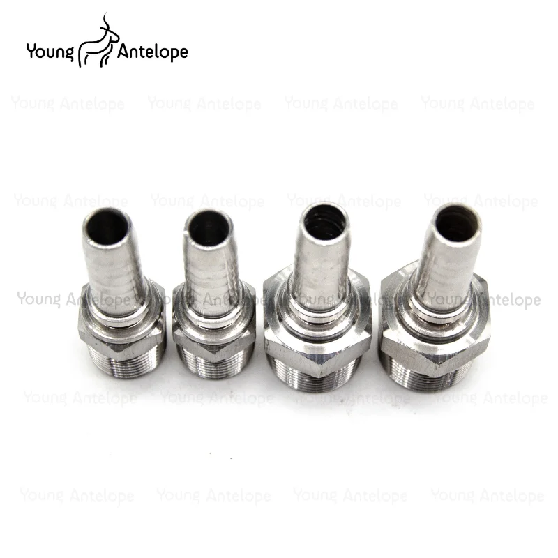 304 Stainless Steel BSPT Male Thread Pipe Fitting Hose Barb Pagoda Joint Coupling Connector3/8 1/2 1/4 High pressure oil pipe