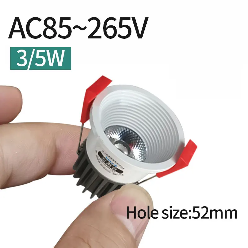 【opening 52mm】recessed mini Spotlight indoor 3w LED ceiling light 110 volt 220V Deep anti-glare small downlight with driver set