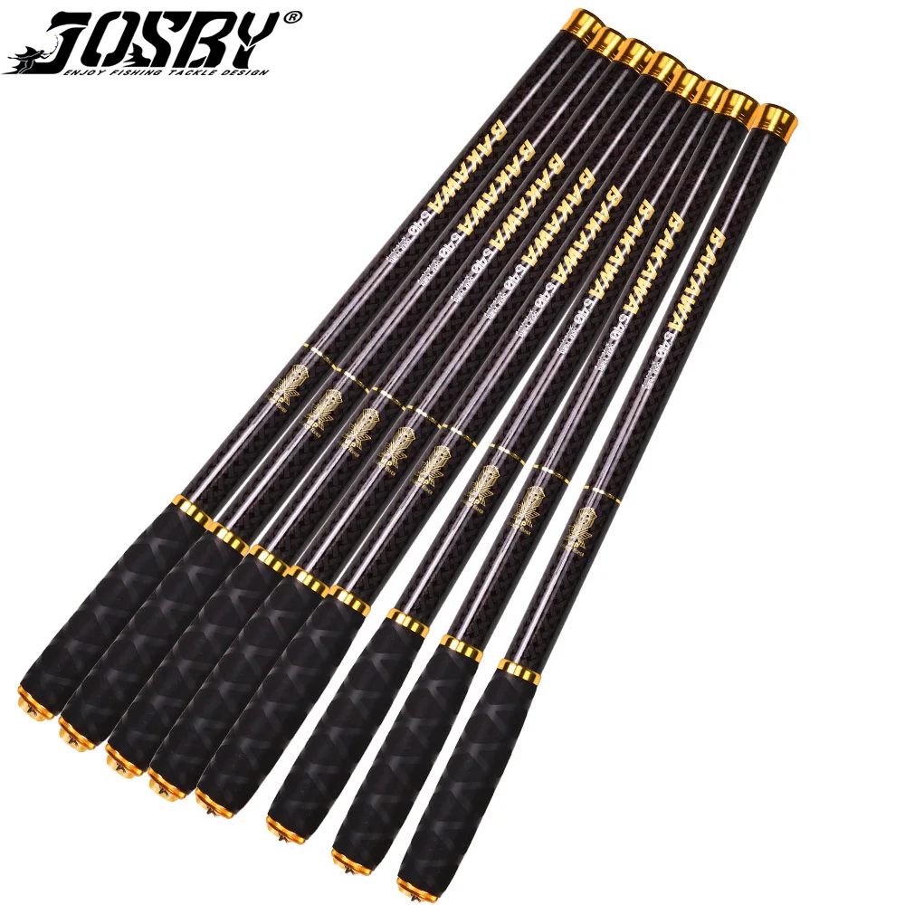 JOSBY 5.4M 4.5M 3.6M 2.7M 1.8M Carbon Fiber Fishing Rod Telescopic Ultra-light Hard Pole For Stream Freshwater Pesca