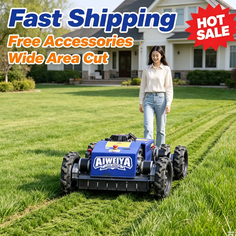 Customized ast Delivery Professional Wheeled Remote Control Lawn Mower 500mm Cutting Width For Orchard Lawn