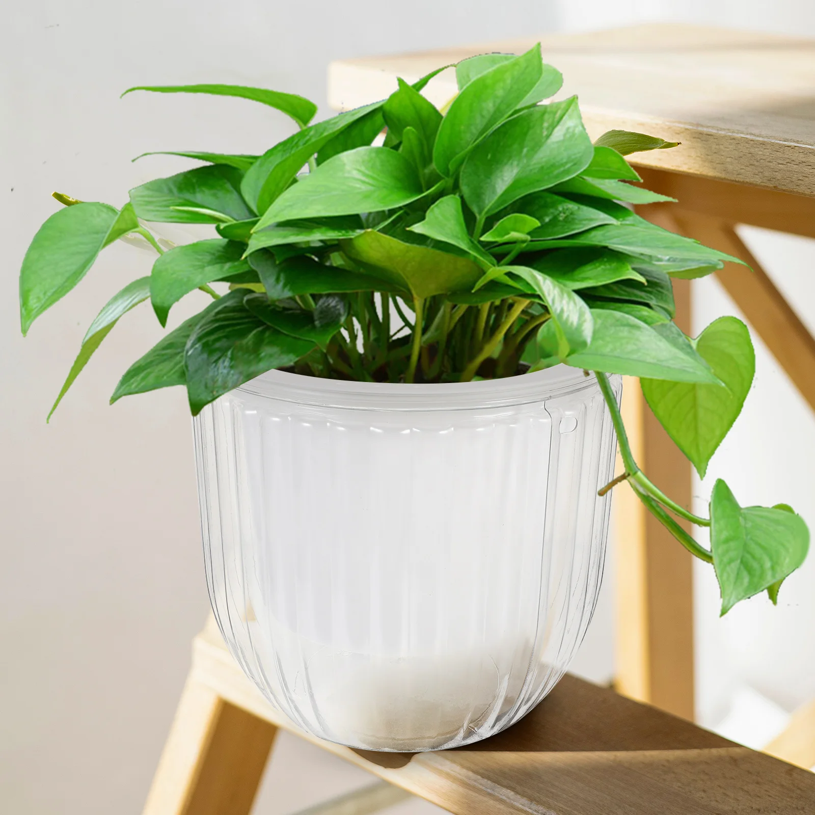

Resin Flower Pot Self Watering Hanging Planter Decor Garden Yard Plant Display Baskets Plastic Vase Portable