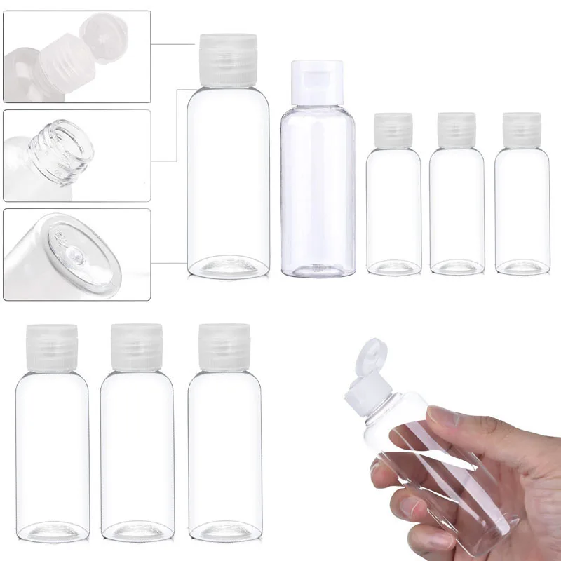 30PCS 5/10/20/30/50/100ml Leere Klare Kunststoff Probe Flaschen mit Flip Cap Mini Lotion Flasche Tragbare Reise Kosmetik Container