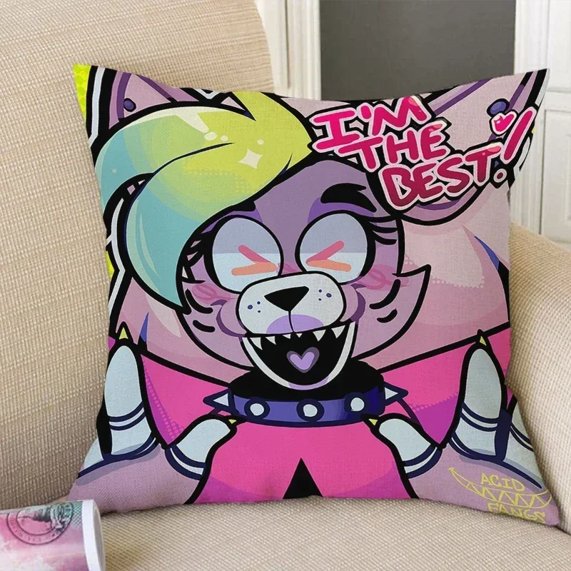 소파 용 Fnaf 장식 베개 애니메이션 베개 커버 40x40 베개 커버 50x50 베개 케이스 베개 케이스 자동차 장식 가을 장식