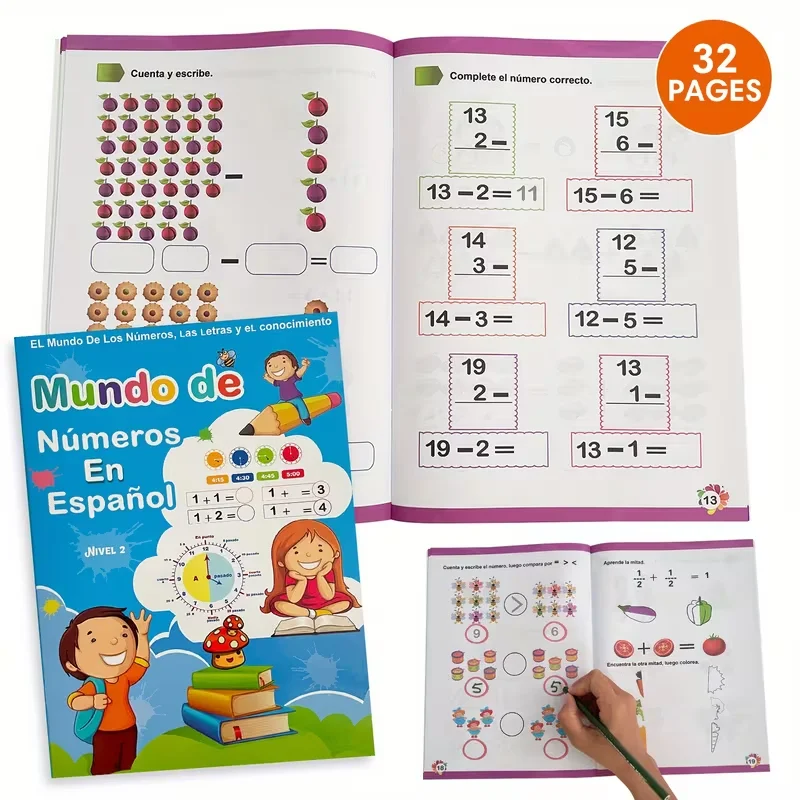 32-Page Spanish Math Workbook: Number Tracing and Writing Practice – Teaching Supplies for Classroom and Home Use