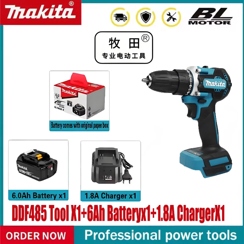 

For Makita DDF485 18V Cordless Brushless Compact Speed Electric Hammer Drill Rechargeable Power Tool
