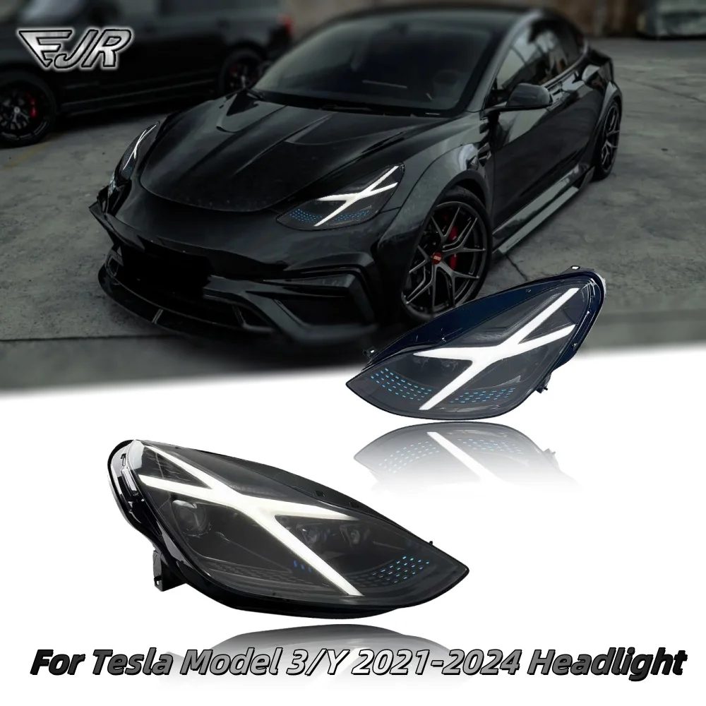 

Car Headlights For Tesla Model 3 Y 2021-2024 Headlight Assemblies Modified LED Head Light Turn Signal DRL Car Lamp Accessories