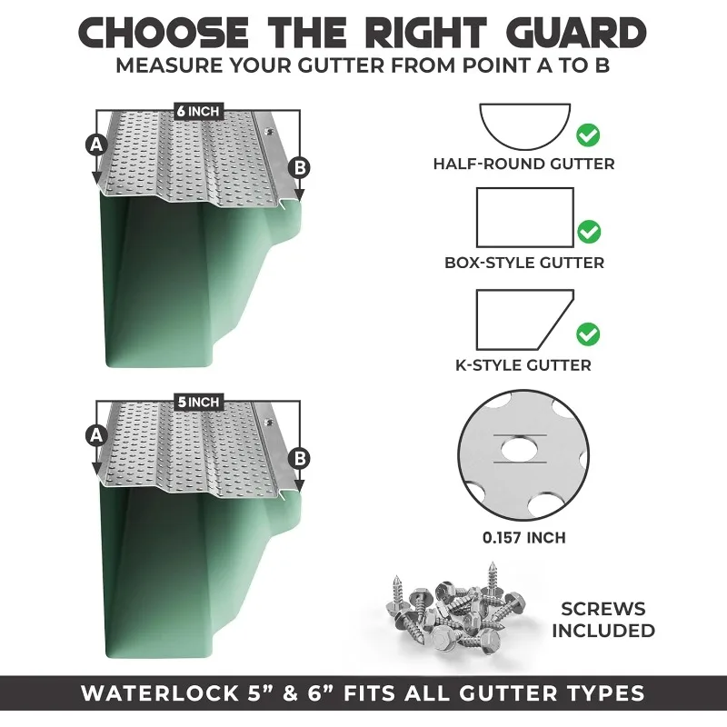 Leaf Protection, Domestic Aluminum Gutter Covers 6 Inch (100 Feet, Black)