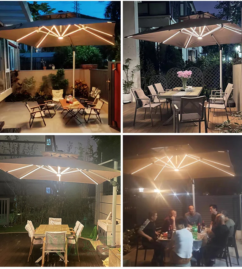 

High-end solar professional outdoor parasol courtyard umbrella villa terrace Roman umbrella outdoor awning umbrella