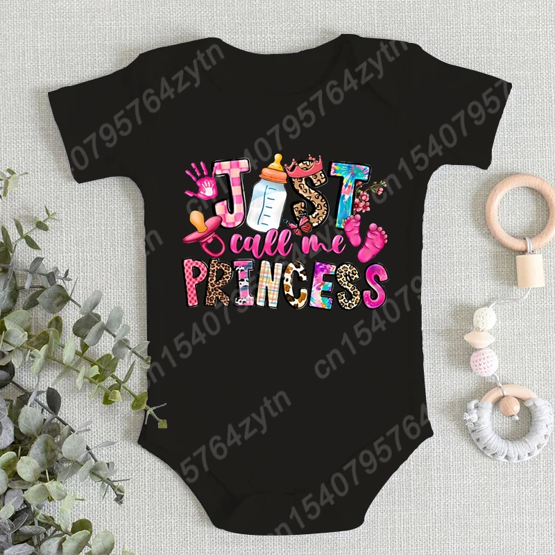 Adorable Baby Girls' Princess Bodysuit Romper, Short Sleeve, Cute 