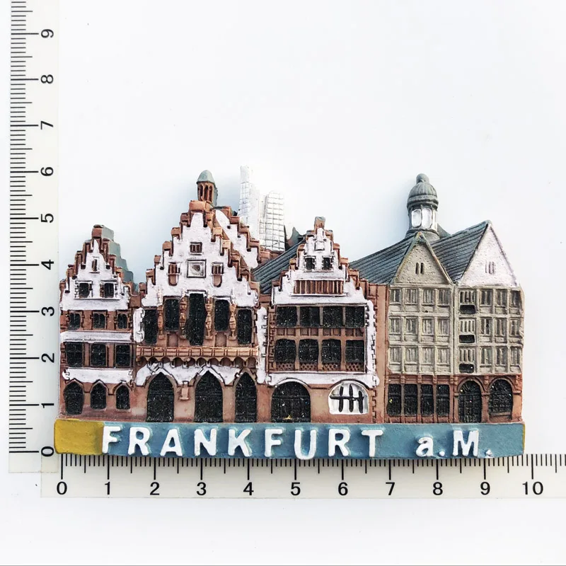 Frankfurt House Fridge Magnet New Arts and Crafts Cultural Style Message Stickers Resin Tourism Souvenir Decoration