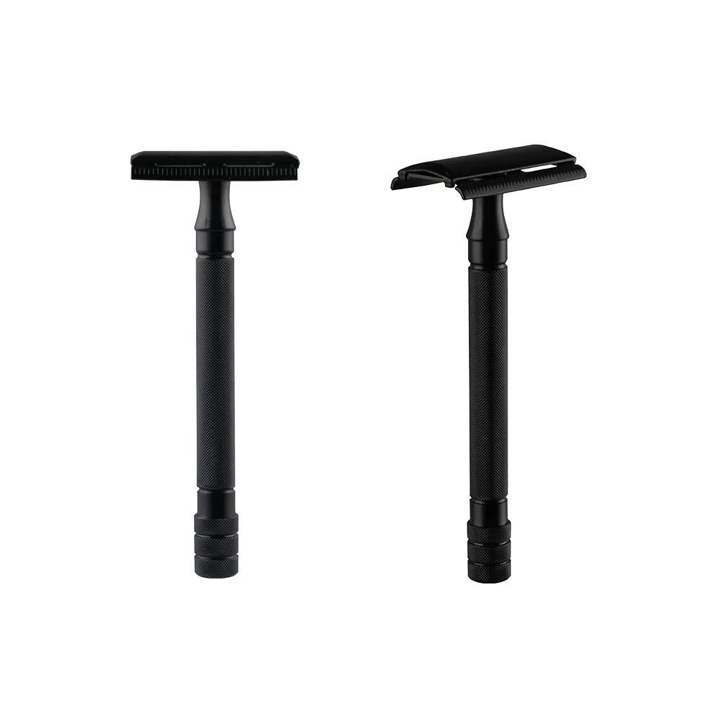Premium Double-Edge Metal Safety Razor for Classic Men\'s Shaving - Includes 10PCS Razor Blades