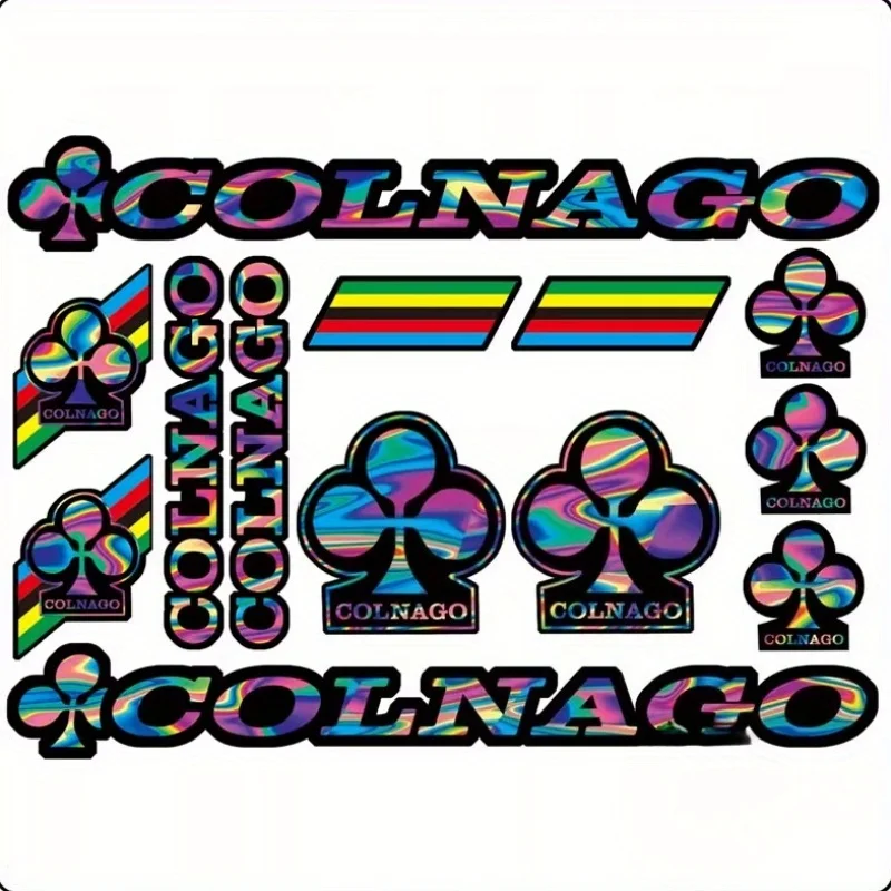 13 ملصقًا مجموعة ملصقات COLNAGO، ملصق COLNAGO لتزيين الخوذة، ملصق كونسيلر بإطار زهر البرقوق الإيطالي، DIY