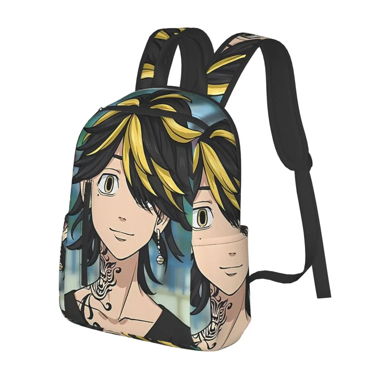 Anime Tokyo Revengers Kazutora Student Backpack School Bag Hiking Travel Daypack for Men Women Bookbag Shoulder Bags
