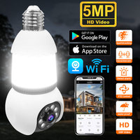 5MP E27 Bulb Camera Wifi Surveillance With LED PTZ Smart Home AI Human Tracking Night Vision Security Protection Wireless Camera