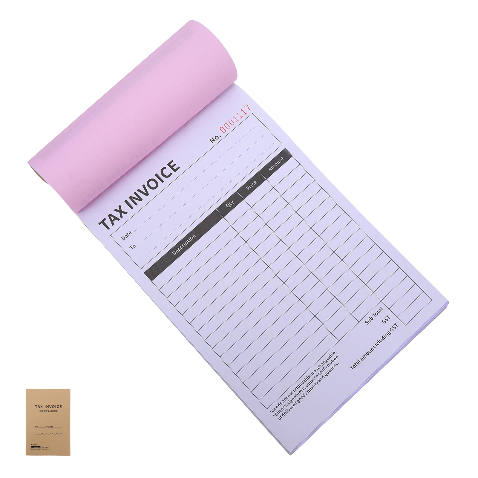 100 صفحة كتاب الإيصالات الإنجليزية أشكال الفاتورة الضريبية 2 جزء لوحة الطلب التجاري لتوصيل الأعمال الصغيرة ملاحظة تتبع النفقات