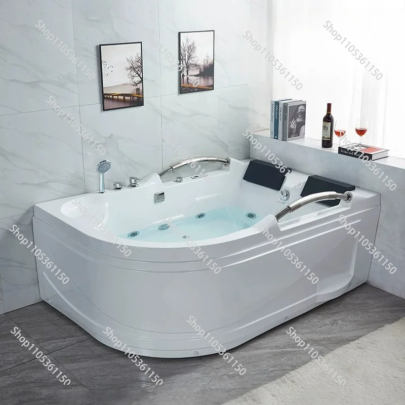 Household Adult Acrylic Bath Double Couple Massage Thermostatic Bath Tub Double Armrest Bath 1.8 meters
