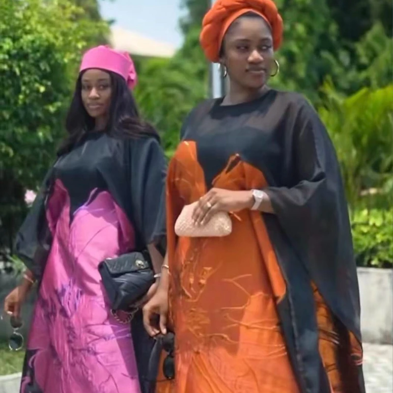 

Nigeria Ladies Caftan Dress African Dresses for Women 2025 Traditional Loose Abaya Musulman Boubou Robe Africaine Femme Clothes