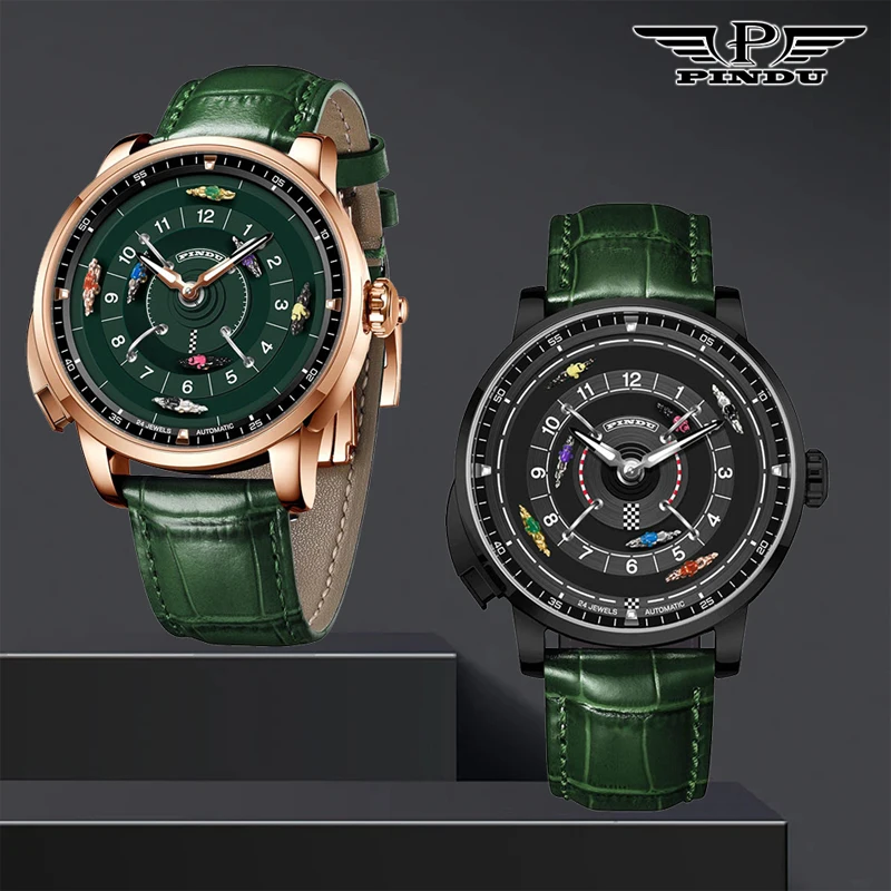 2025 New PINDU DESIGN Luxury Men Mechanical Watches Stainless Steel Watch Top Brand Sapphire Glass Button rotation game Watch - Image 4