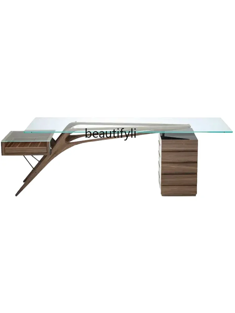 

X188 Modern Light Luxury Simple Fashion Solid Wood Office Table Personality Designer Office Table High-End Creative Desk
