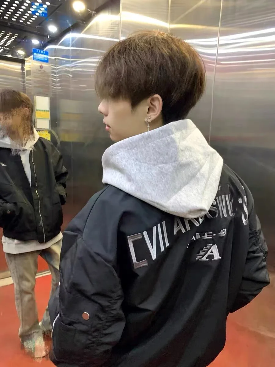 

Американская свободная куртка-пилот в стиле ретро с молнией, бейсбольная куртка для мужчин и женщин, с вышивкой, модная молодежная одежда