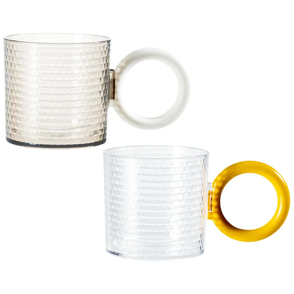 

2Pcs Hammered Texture Couples Cups Large Capacity Bathroom Storage Cup Smooth Finish Toothbrush Mug for Hotel School Washroom