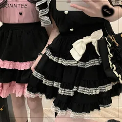 Sweet Mini Skirts Women Lolita Style Lace Chic Ruffles Girlish High Waist All-match Y2K Personality Japanese Version Fashion Ins