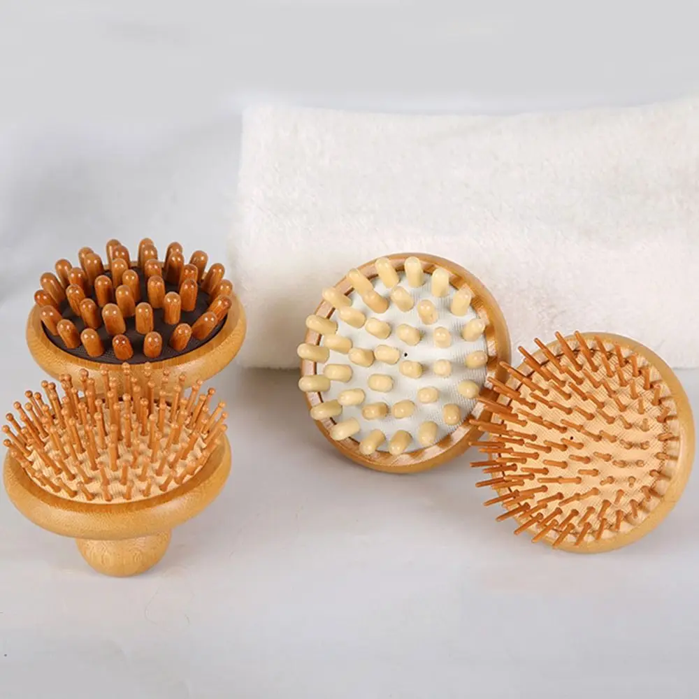 

Anti-static Air Cushion Massage Comb Portable Handheld Acupoint Meridian Brush Wide Teeth Wood Scalp Massage Brush