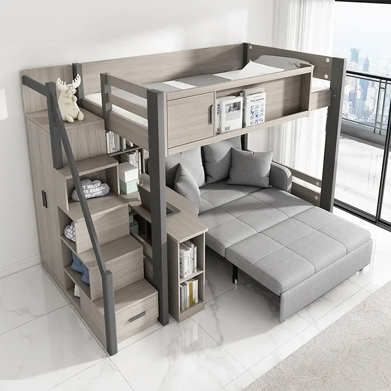 

Nordic mother and child bed Multifunctional high and low Combination Variable sofa