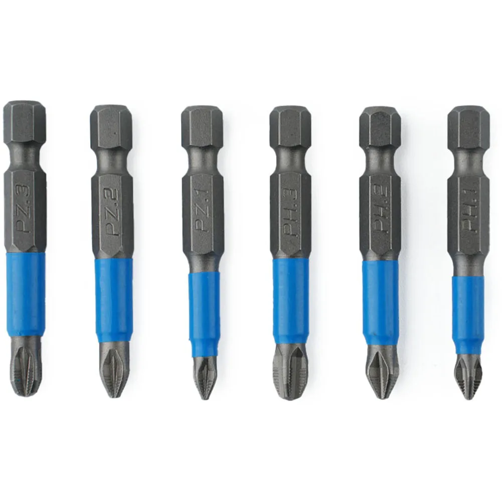 Set Screwdriver Bit 6Pcs/Set Accessories Anti Slip PH1/PZ1/PH2/PZ2/PH3/PZ3 Parts Tool Wear Resistance Magnetic