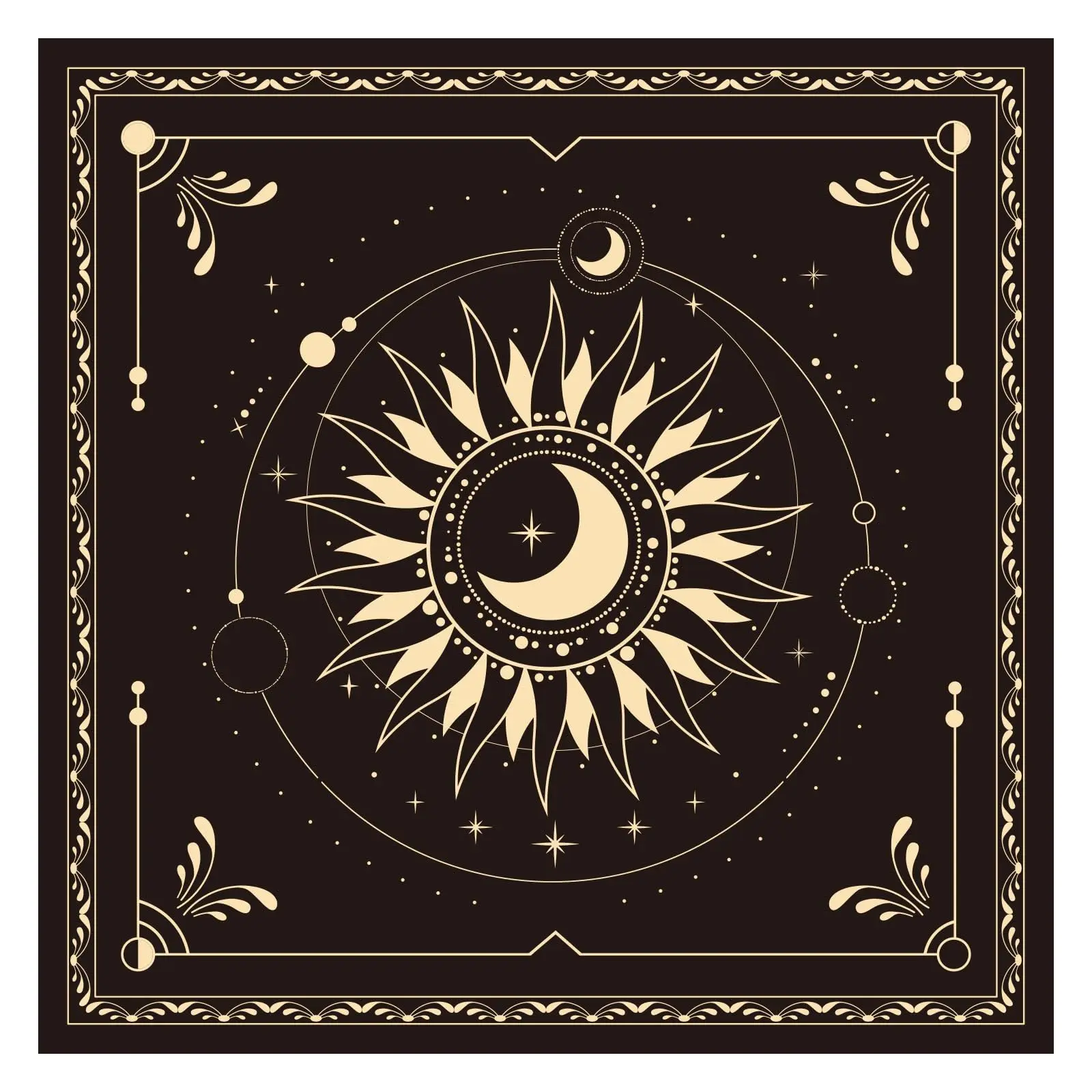 Altar Cloth,  Square Premium  Sun and Moon Altar Witch Spread Tablecloth Witchcraft Tarot Card Pendulum Mat Divination Accessori