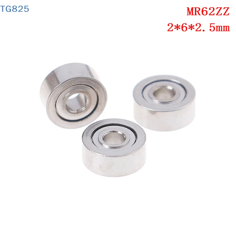 【AN】【AN】10Pcs MR62ZZ (2x6x2.5mm) metal shielded precision ball bearings mini bearings