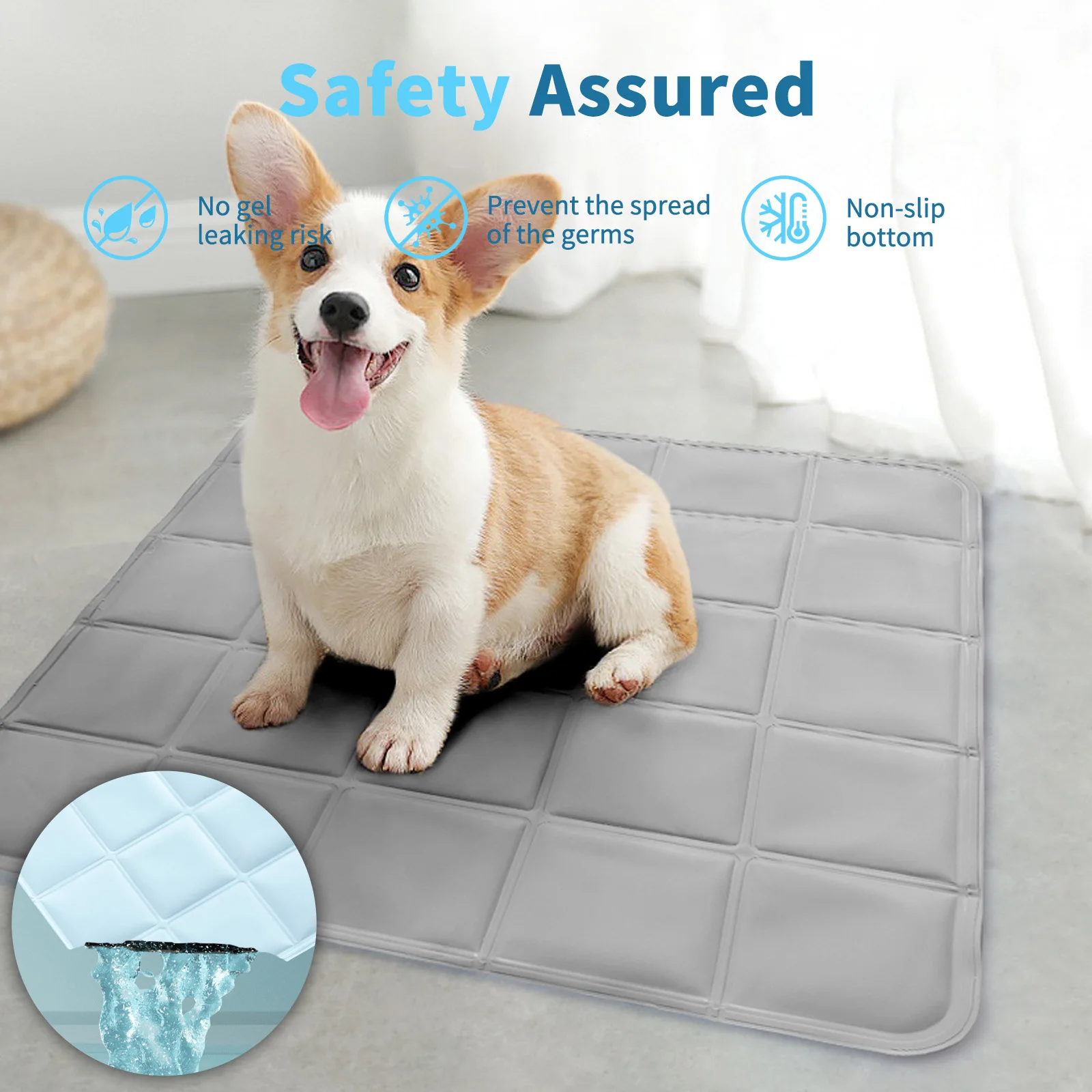 

Pet Ice Pad Summer Dirt-resistant and Cool Sleeping Pad Cat Dog Cooling Mat Kennel Sleeping Mat Cooling Gel Pad for Dogs Cats
