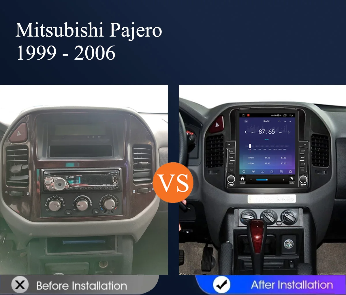 8G+128G Android 14 For Mitsubishi Pajero 1999 - 2006 Car Radio Audio Multimedia Stereo PC Tablet GPS Monitor DVD Carplay Auto
