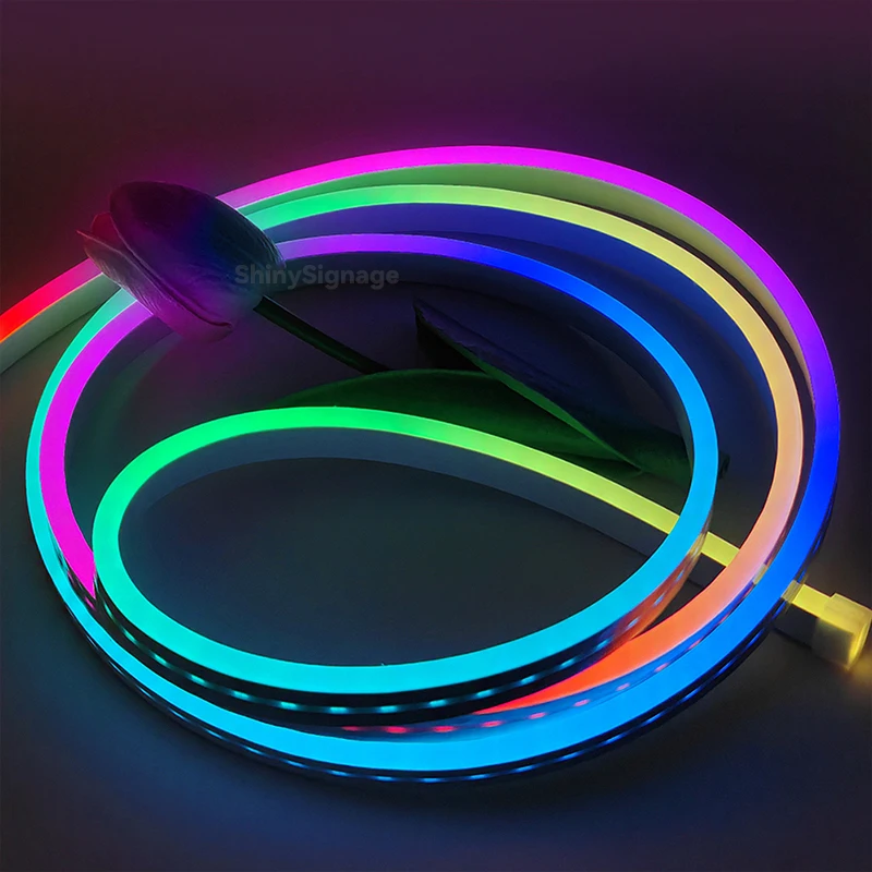 5 متر LED ماجيك اللون بكسل سيليكون أضواء النيون سيليكون نقي مقاوم للماء مرنة ضوء النيون انحناء 6x12 مللي متر لا بقعة USB التوصيل