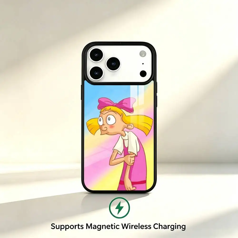 Cartoon H-Hey Arnold-d  Phone Case For iPhone17,16,15,14,13,12,11 Plus,Pro Supports Magnetic Wireless Charging