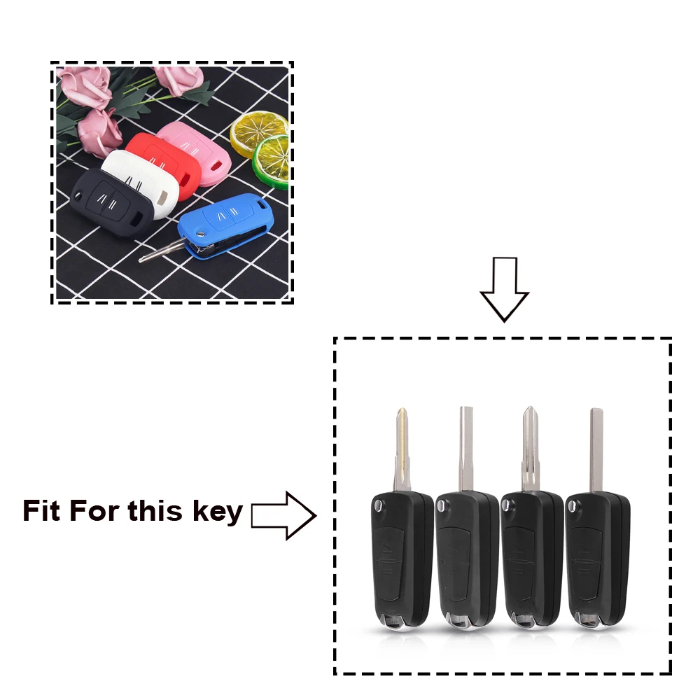 KEYYOU Remote 2 Buttons Silicone Flip Folding Car Key Shell Cover Case For Opel Corsa Astra J G H Kadett Monza