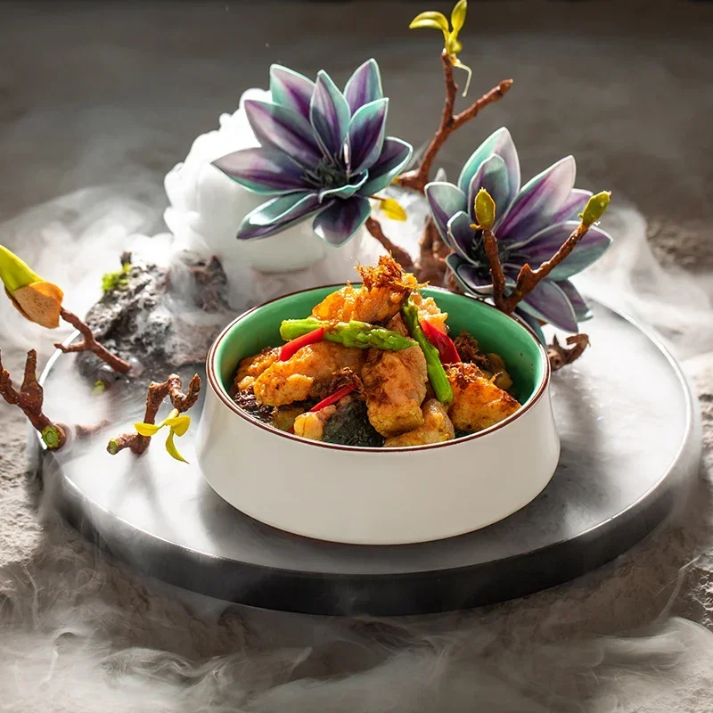 Hotel featured Artistic Conception Dishes Tableware Creative Molecular Cuisine Fusion Combination Arrange Cold Dishes Plates G