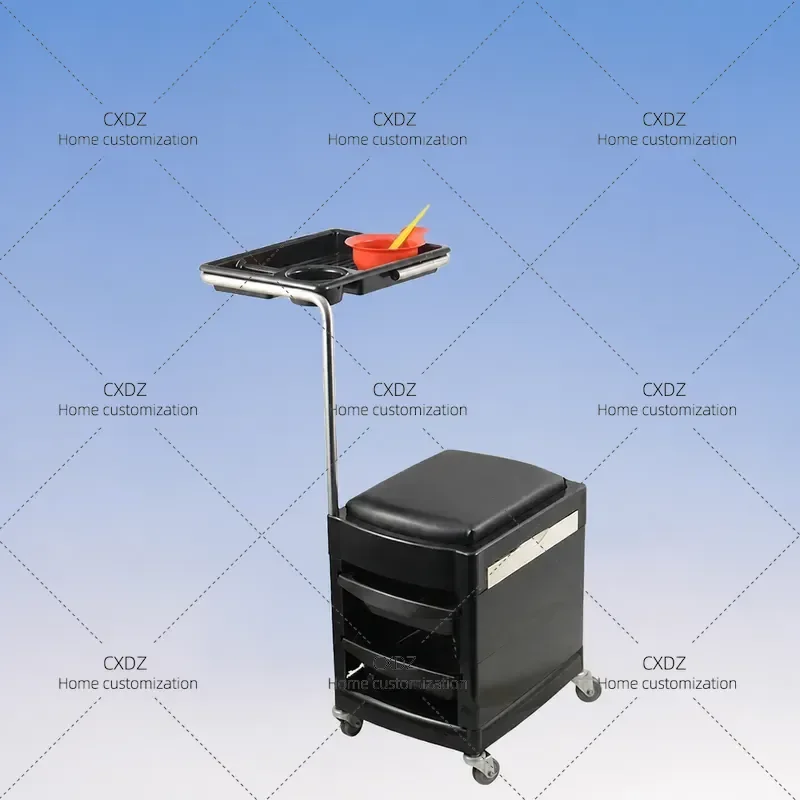 Mobile Manicure Trolley Hair Salon Tool Stool Beauty Shop Haircut Station Hair Dye Chair Barber Equipment Storage Cart