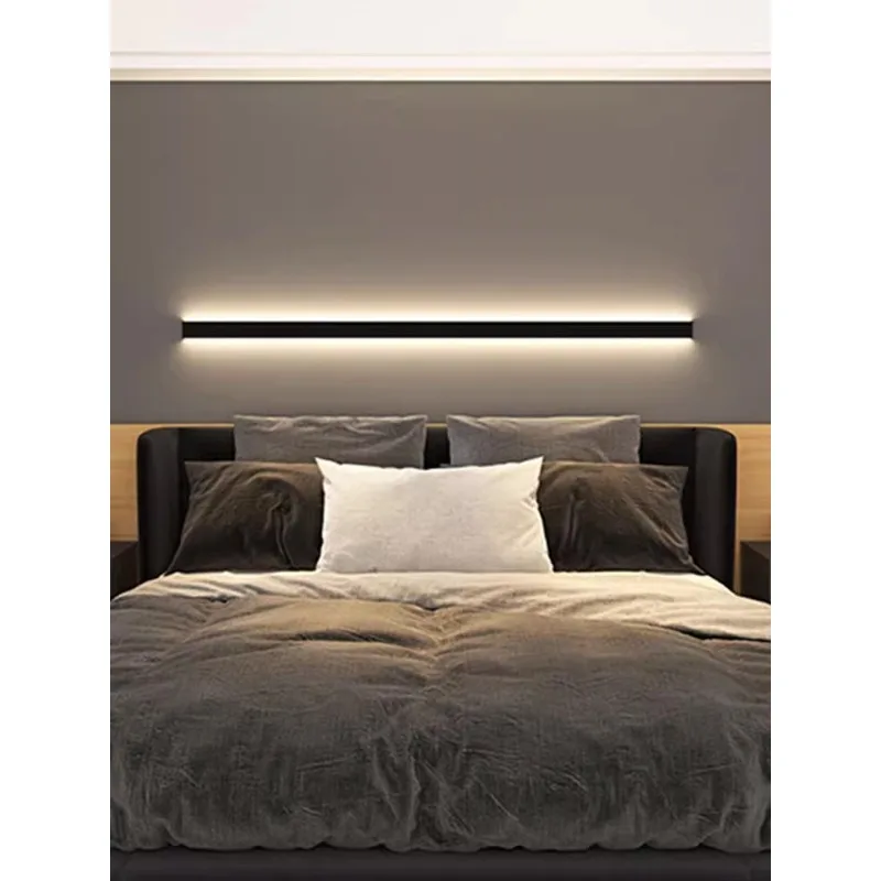 Minimaliste bande applique chambre moderne minimaliste créatif trois couleurs LED salon canapé fond applique murale