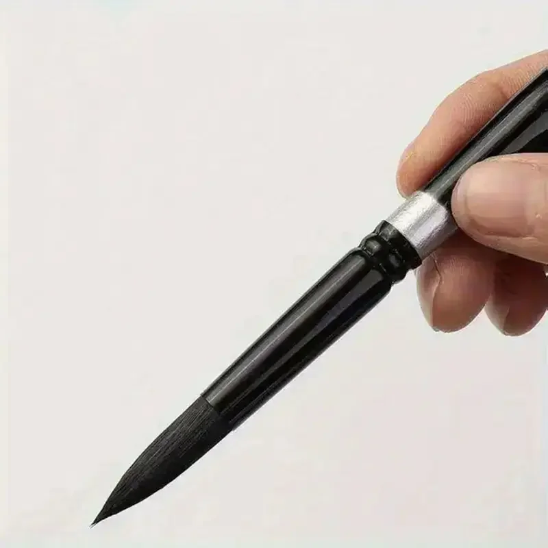 

7PCS Squirrel Hair Watercolor Brush Set - Professional Round Tip Brushes for Watercolor, Gouache, Chinese Painting & Ink, Wood H