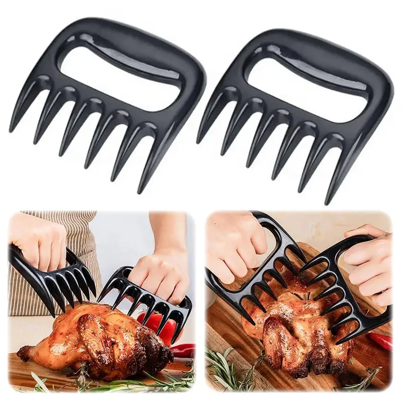 1/2Pcs Bear Claw Meat Shredder BBQ Tear Chicken Meat Tool Fruit Vegetable Slicer Cutters Multifunctional Outdoor Cooking Tools